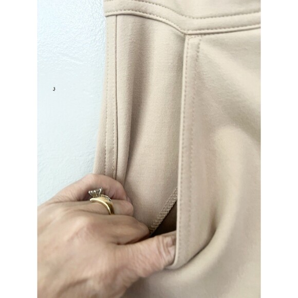 Boston Proper Size 12 Wide Leg Ponte Knit Stretch Pants Travel Comfort Large Tan - Picture 4 of 9